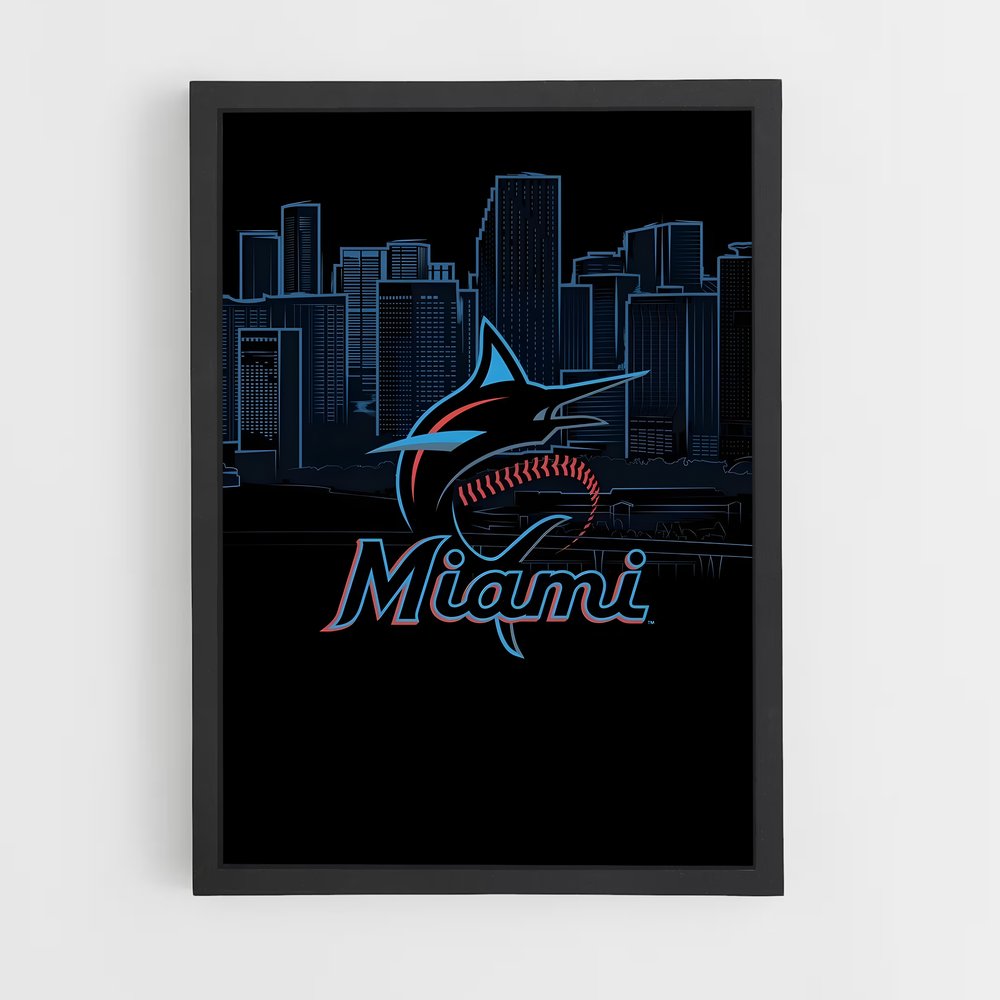 Poster Shark Attack Miami – affiche Baseball (vue 2)